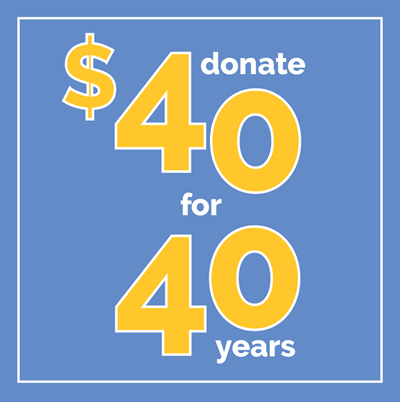 40 Anniversary Donation logo 4oth Anniversary Donation Logo Image